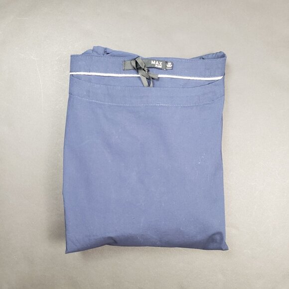 Max Jeans Tiered Balloon Puff Sleeve Blouse Womens XS Navy Cotton Tie-Back Top - Picture 16 of 16